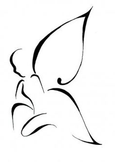 Angel outline tattoo