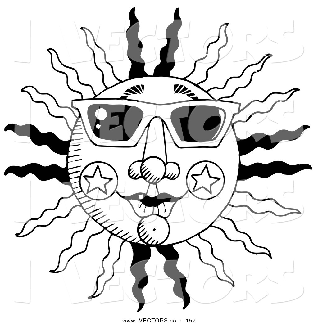 summer clipart black and white