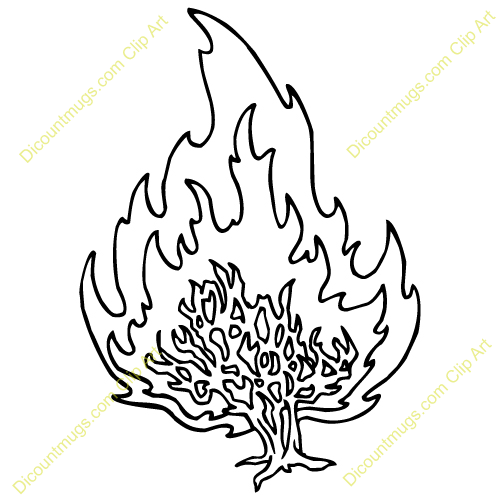 clipart of burning bush