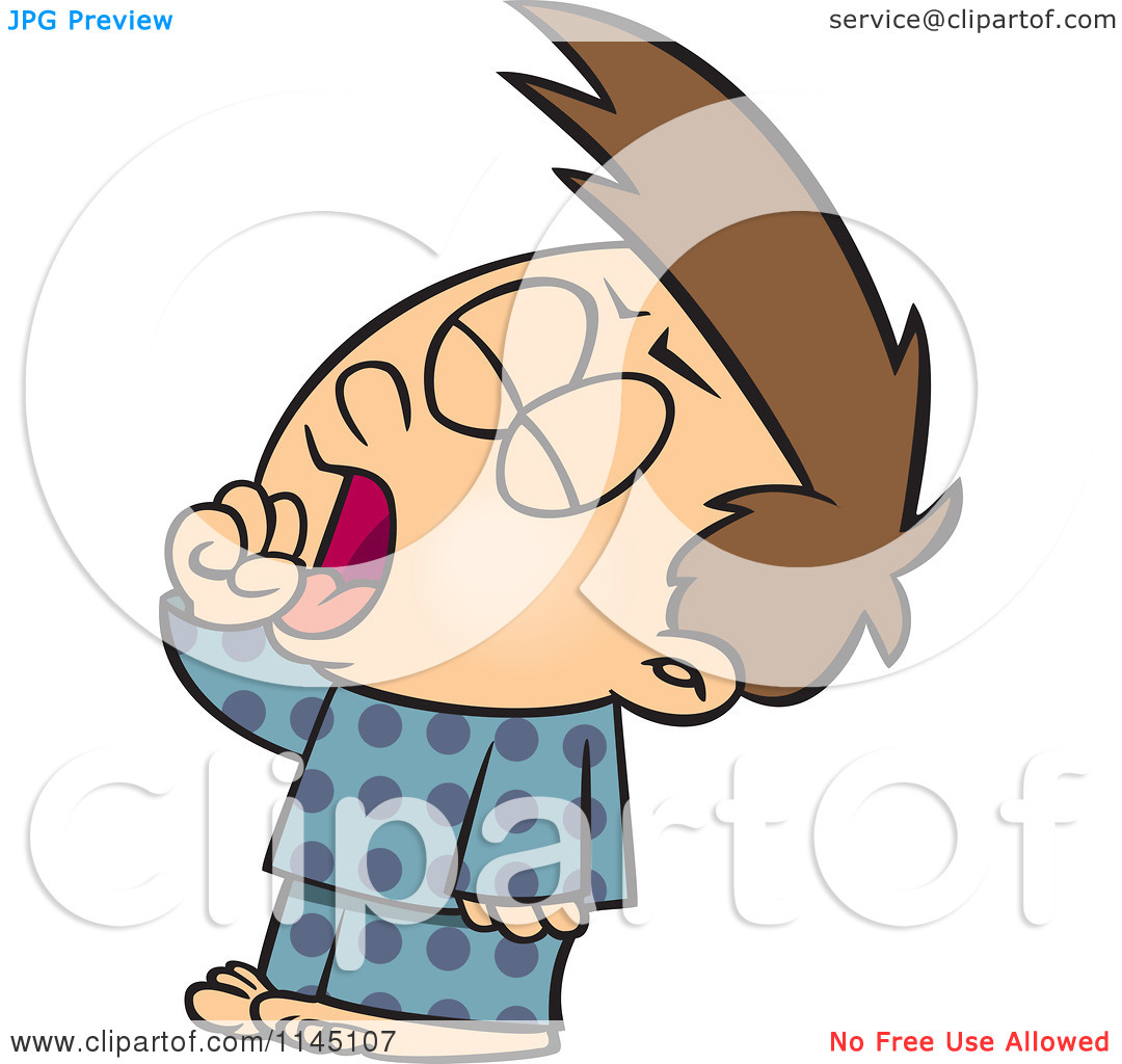 boy yawning clipart