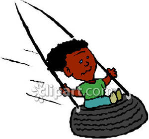 free clipart of child on swing