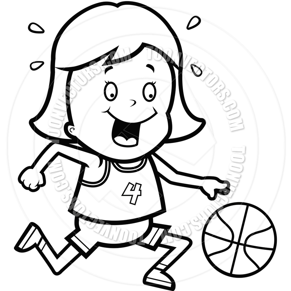 play basketball clipart black