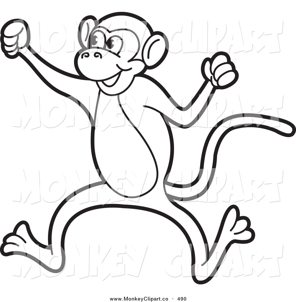 price tag black and white clipart monkey