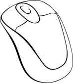 computer mouse clip art black and white