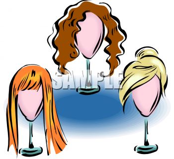 Different Wigs on Stands in a | Clipart Panda - Free Clipart Images