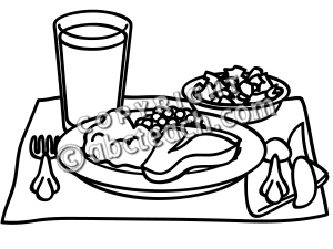 meal clipart black and white