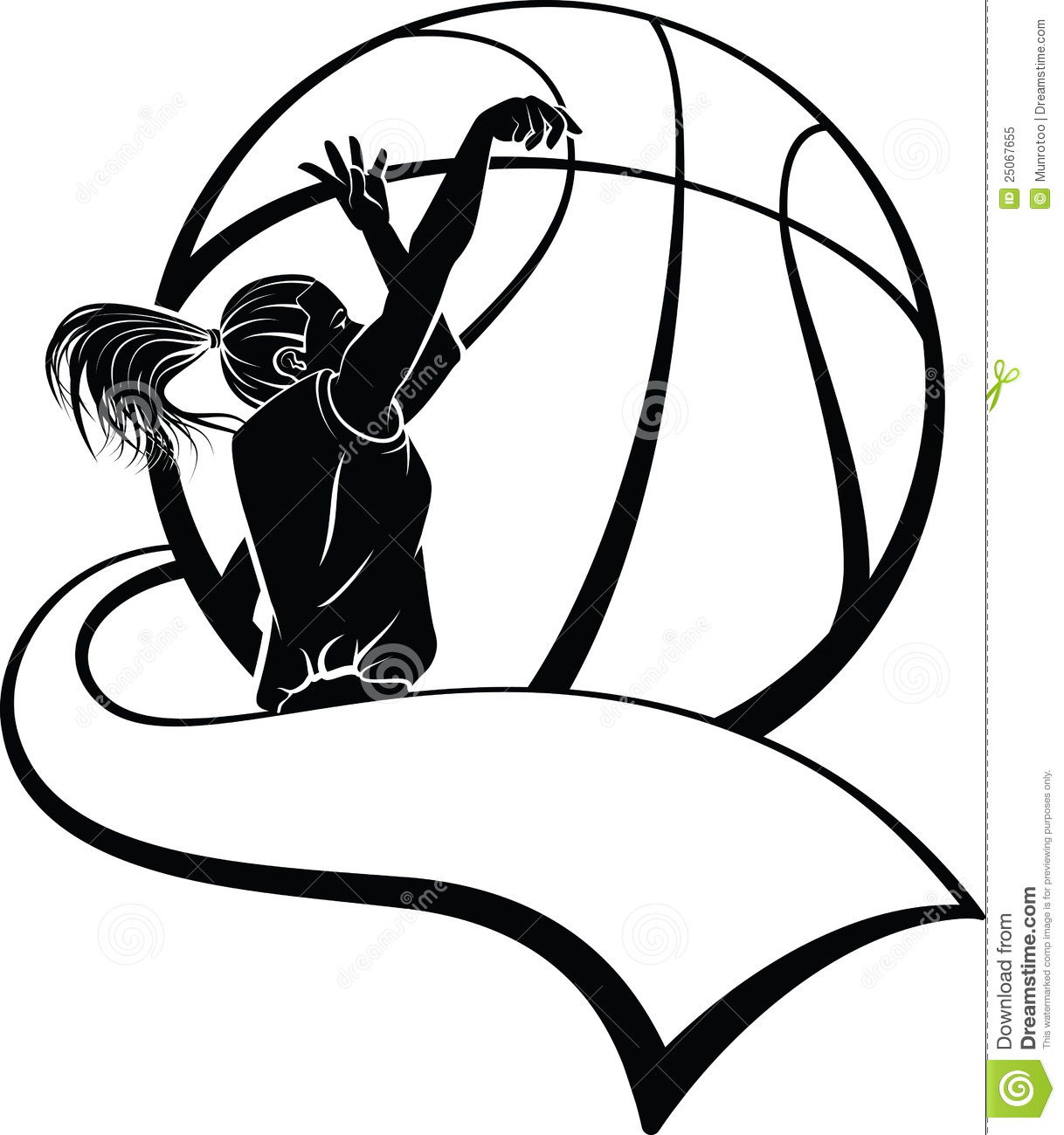 girl basketball player clipart shooting