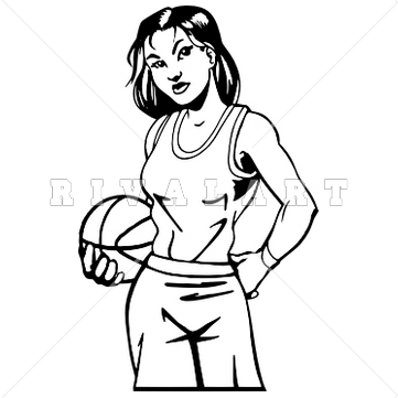 girl basketball player outline